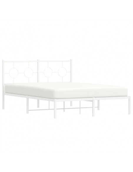 Giroletto con Testiera Metallo Bianco 135x190 cm