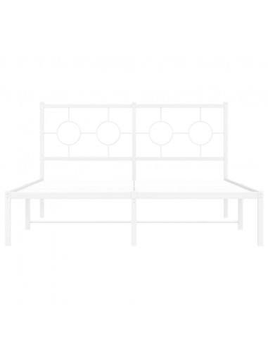 Giroletto con Testiera Metallo Bianco 135x190 cm