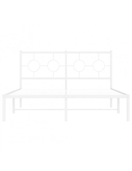 Giroletto con Testiera Metallo Bianco 135x190 cm