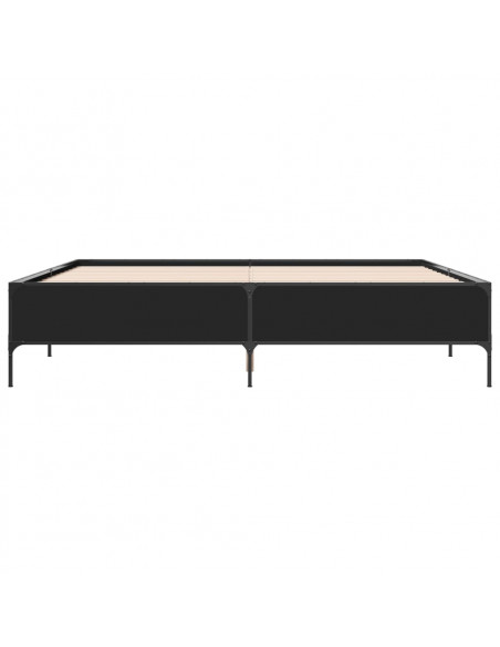 Giroletto Nero 180x200 cm in Legno Multistrato e Metallo