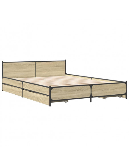 Giroletto Cassetti Rovere Sonoma 135x190 cm Legno Multistrato