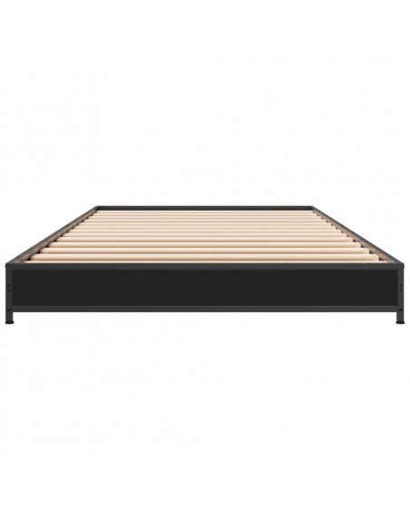 Giroletto Nero 90x200 cm in Legno Multistrato e Metallo
