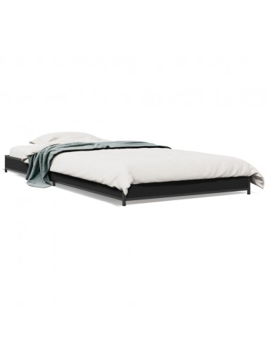 Giroletto Nero 90x190 cm in Legno Multistrato e Metallo