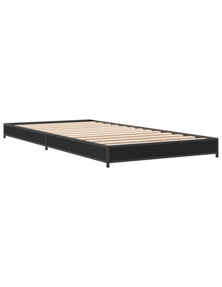 Giroletto Nero 90x190 cm in Legno Multistrato e Metallo
