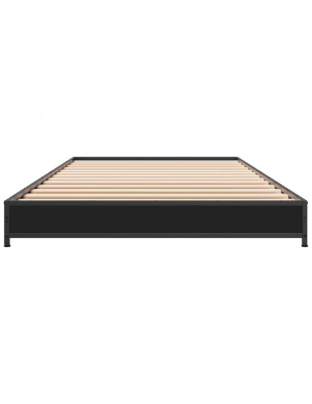 Giroletto Nero 90x190 cm in Legno Multistrato e Metallo