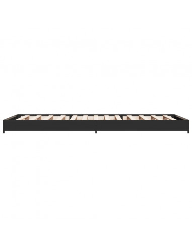 Giroletto Nero 90x190 cm in Legno Multistrato e Metallo