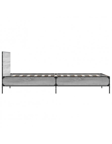 Giroletto Grigio Sonoma 90x200 cm Legno Multistrato e Metallo