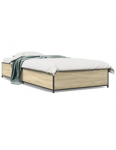 Giroletto Rovere Sonoma 90x190cm in Legno Multistrato e Metallo