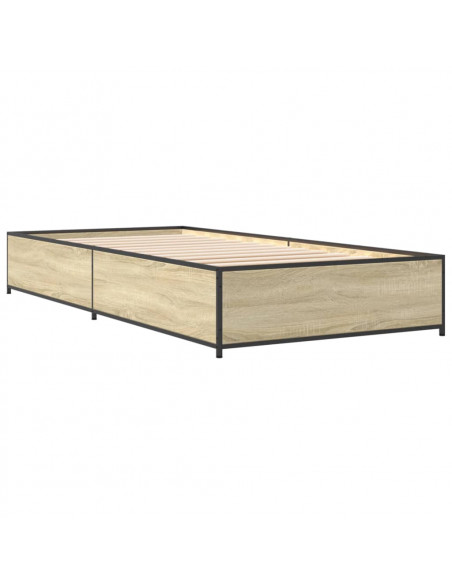 Giroletto Rovere Sonoma 90x190cm in Legno Multistrato e Metallo