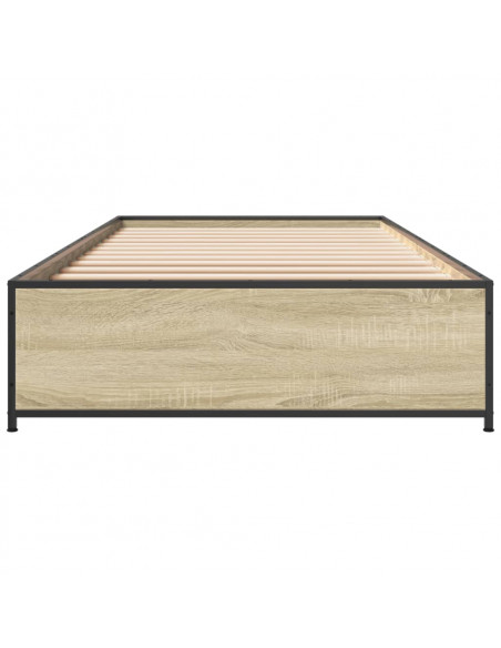 Giroletto Rovere Sonoma 90x190cm in Legno Multistrato e Metallo