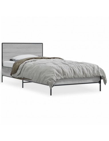 Giroletto Grigio Sonoma 75x190cm in Legno Multistrato e Metallo