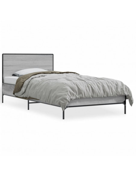 Giroletto Grigio Sonoma 75x190cm in Legno Multistrato e Metallo