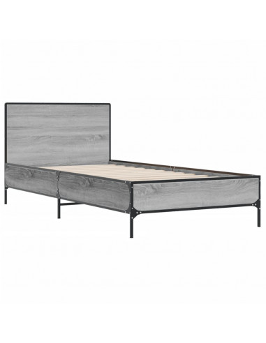 Giroletto Grigio Sonoma 75x190cm in Legno Multistrato e Metallo