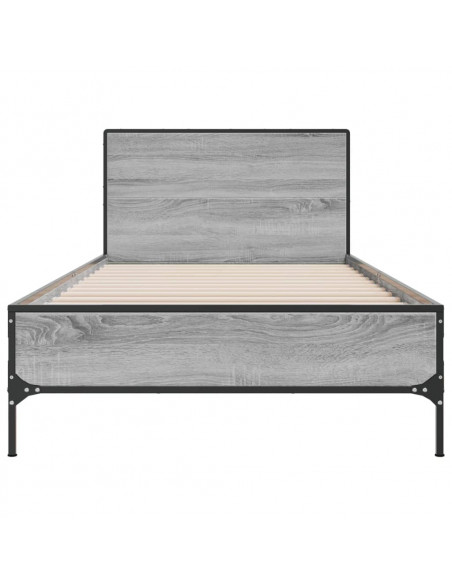 Giroletto Grigio Sonoma 75x190cm in Legno Multistrato e Metallo