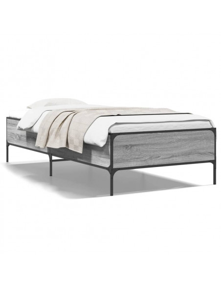Giroletto Grigio Sonoma 100x200 cm Legno Multistrato e Metallo