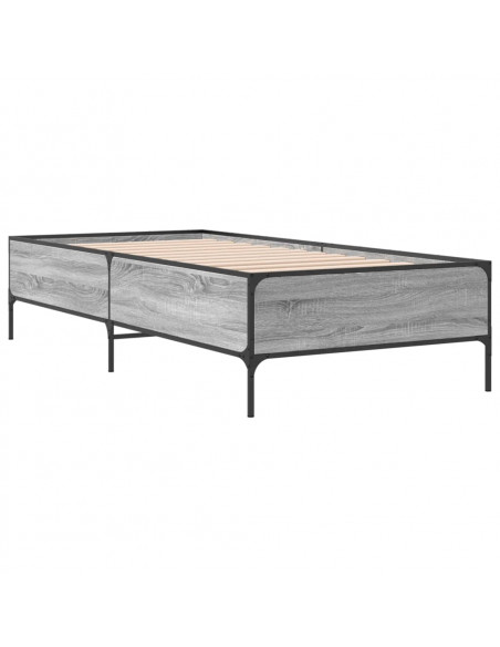 Giroletto Grigio Sonoma 100x200 cm Legno Multistrato e Metallo