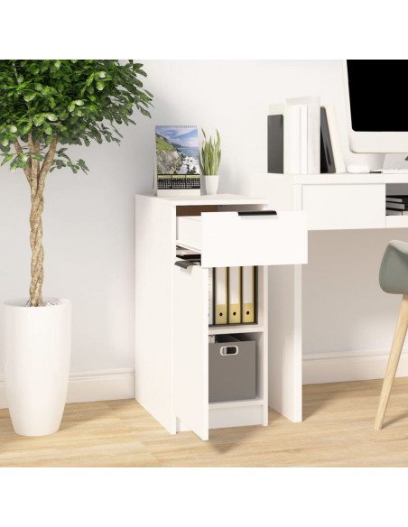 Armadietto da Scrivania Bianco 33,5x50x75 cm Legno Multistrato