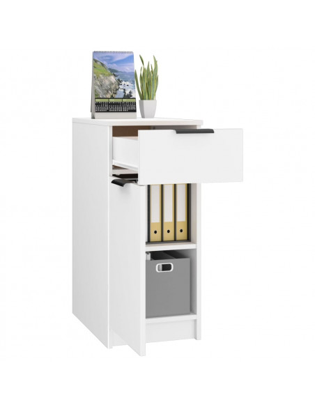 Armadietto da Scrivania Bianco 33,5x50x75 cm Legno Multistrato