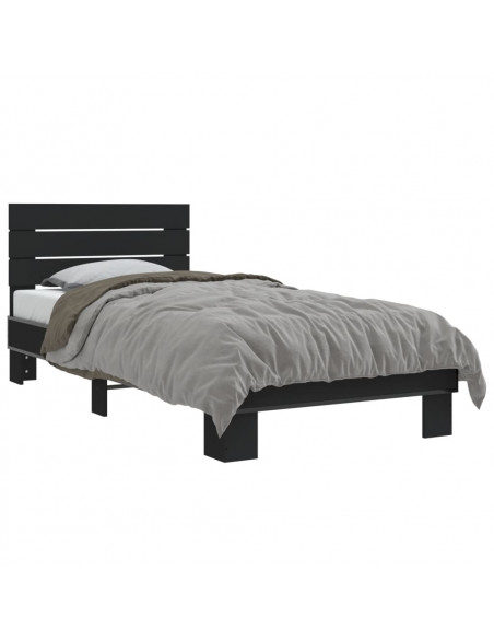 Giroletto Nero 100x200 cm in Legno Multistrato e Metallo