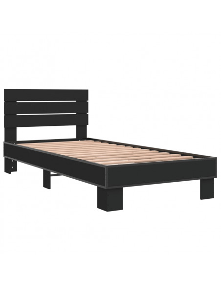 Giroletto Nero 100x200 cm in Legno Multistrato e Metallo