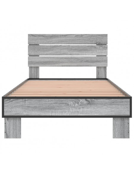 Giroletto Grigio Sonoma 100x200 cm Legno Multistrato e Metallo