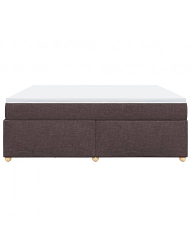 Giroletto a Molle con Materasso Marrone Scuro 200x200cm Tessuto