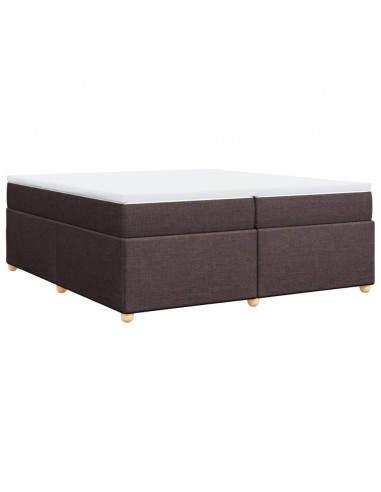 Giroletto a Molle con Materasso Marrone Scuro 200x200cm Tessuto