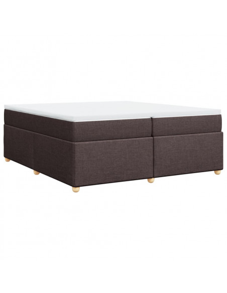 Giroletto a Molle con Materasso Marrone Scuro 200x200cm Tessuto