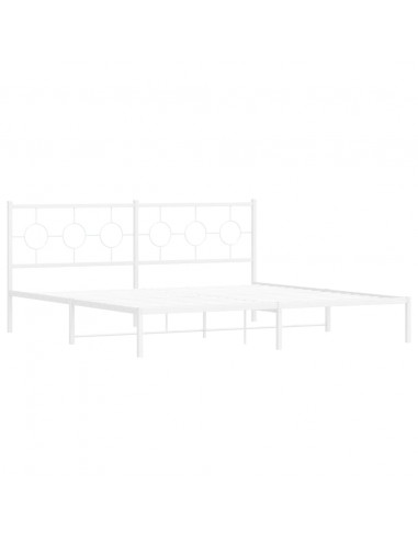 Giroletto con Testiera Metallo Bianco 200x200 cm