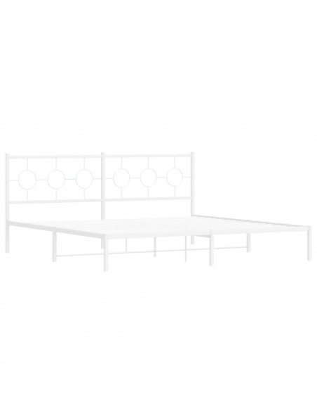 Giroletto con Testiera Metallo Bianco 200x200 cm