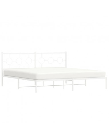 Giroletto con Testiera Metallo Bianco 200x200 cm