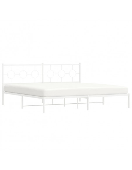 Giroletto con Testiera Metallo Bianco 200x200 cm