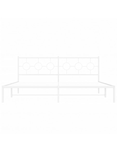 Giroletto con Testiera Metallo Bianco 200x200 cm