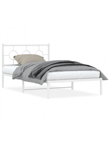 Giroletto con Testiera e Pediera Metallo Bianco 107x203 cm