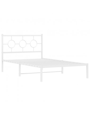 Giroletto con Testiera e Pediera Metallo Bianco 107x203 cm