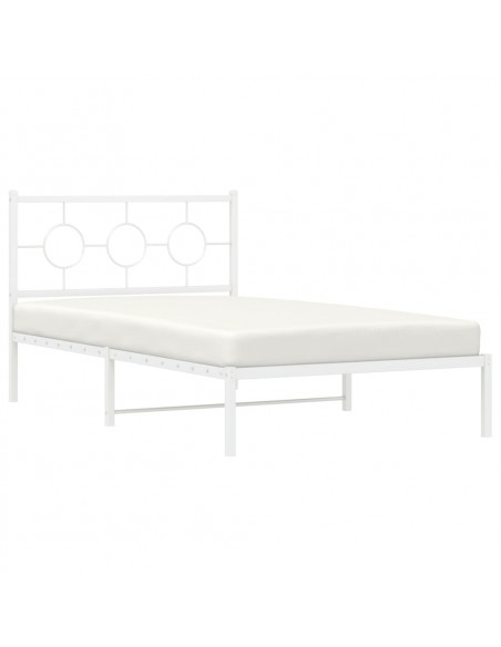 Giroletto con Testiera e Pediera Metallo Bianco 107x203 cm