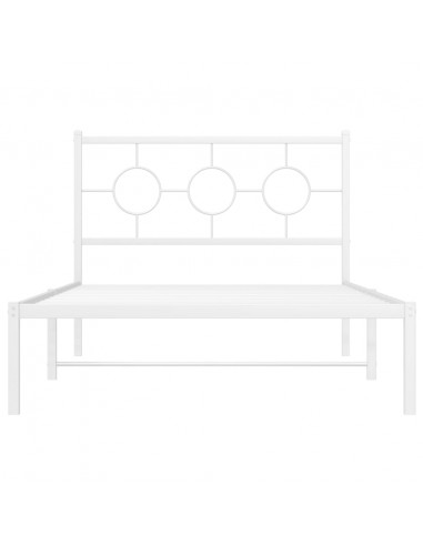 Giroletto con Testiera e Pediera Metallo Bianco 107x203 cm