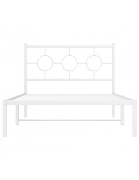 Giroletto con Testiera e Pediera Metallo Bianco 107x203 cm
