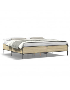 Giroletto Rovere Sonoma 180x200 cm in Legno Multistrato Metallo 2