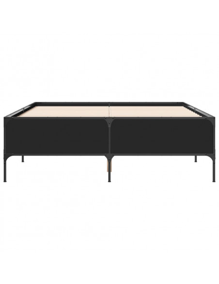 Giroletto Nero 140x190 cm in Legno Multistrato e Metallo
