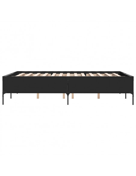 Giroletto Nero 140x190 cm in Legno Multistrato e Metallo