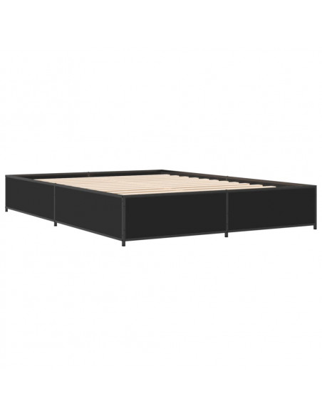 Giroletto Nero 120x200 cm in Legno Multistrato e Metallo