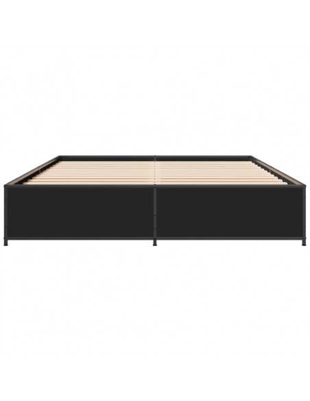 Giroletto Nero 120x200 cm in Legno Multistrato e Metallo