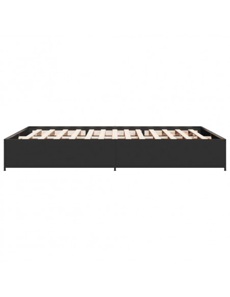 Giroletto Nero 120x200 cm in Legno Multistrato e Metallo