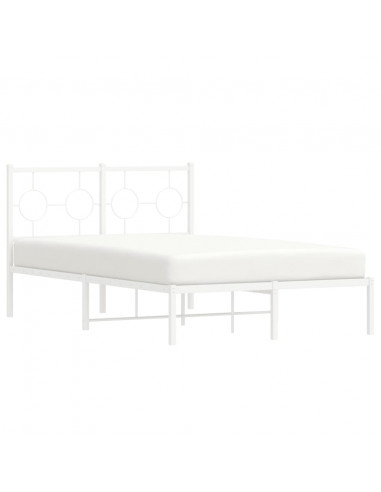 Giroletto con Testiera in Metallo Bianco 120x200 cm