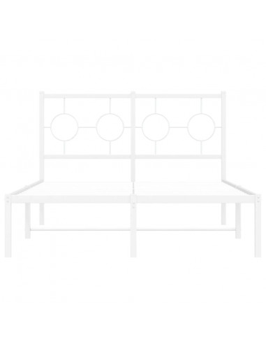 Giroletto con Testiera in Metallo Bianco 120x200 cm