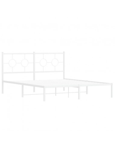 Giroletto con Testiera Metallo Bianco 160x200 cm