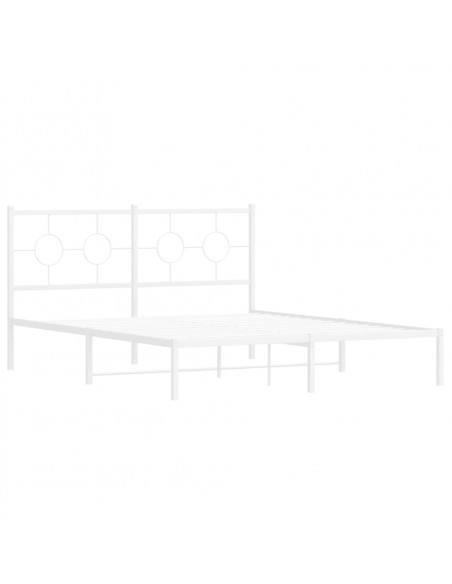 Giroletto con Testiera Metallo Bianco 160x200 cm