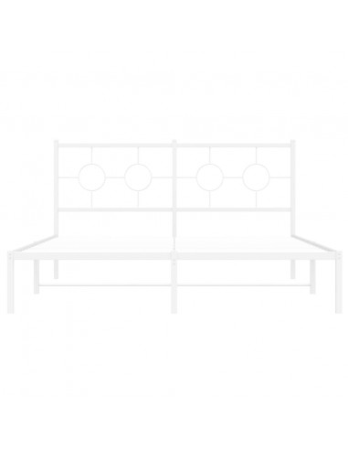Giroletto con Testiera Metallo Bianco 160x200 cm