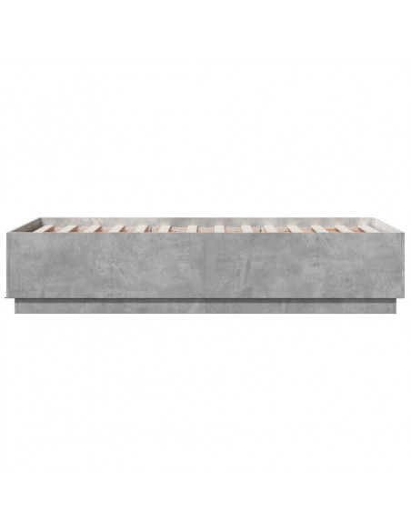Giroletto Luci LED Grigio Cemento 90x190cm in Legno Multistrato
